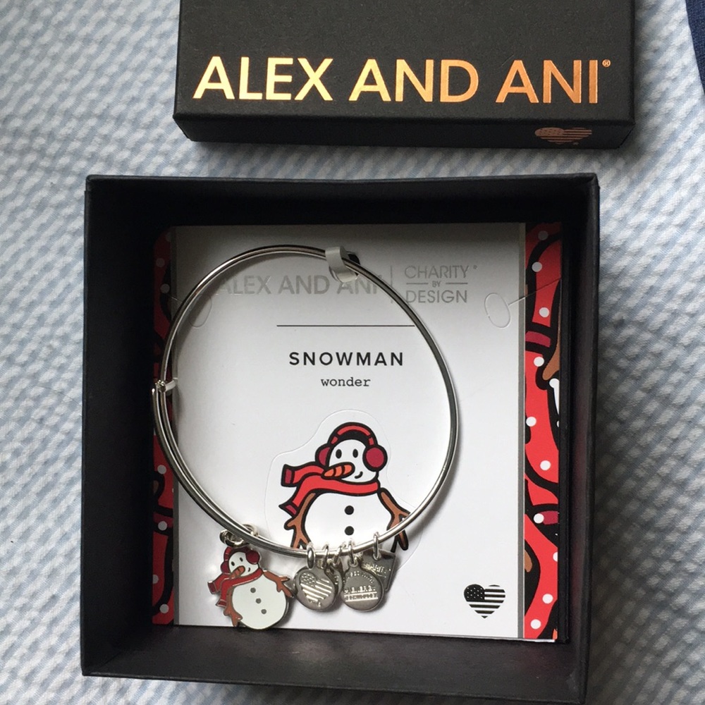 NWT Alex and ani snowman bracelet